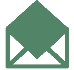 Grünes Icon eines Briefs