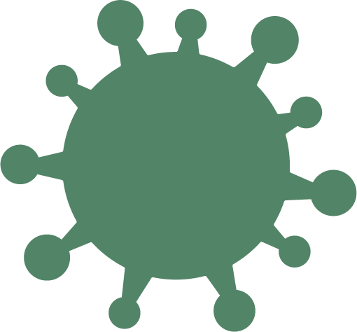 Grünes Icon eines Coronavirus